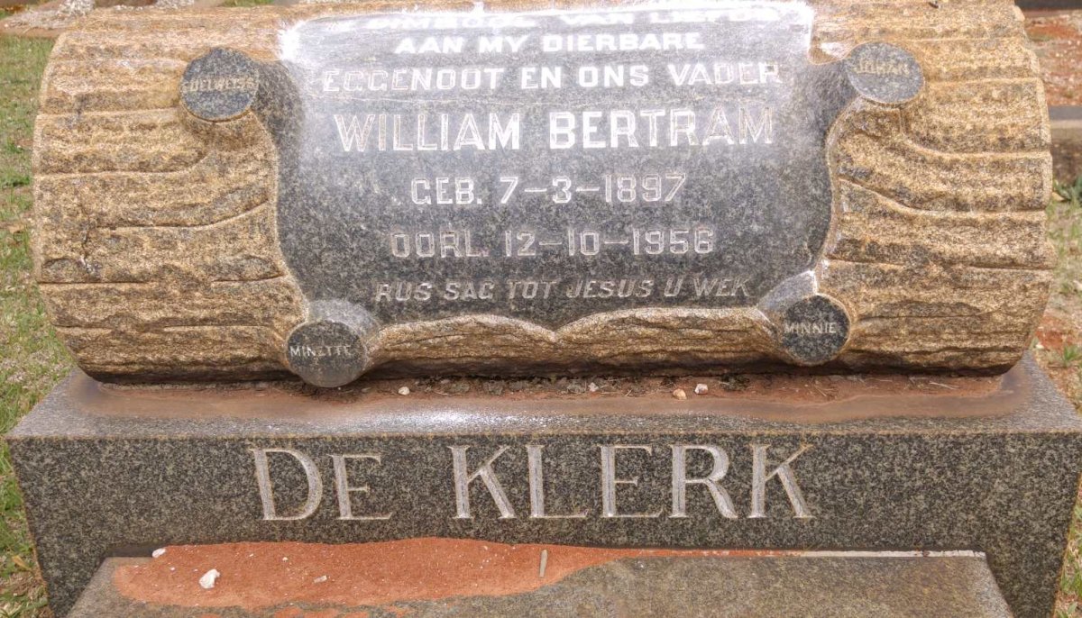 KLERK William Bertram, de 1897-1956