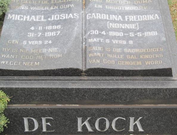 KOCK Michael Josias, de 1896-1967 &amp; Carolina Fredrika 1900-1981