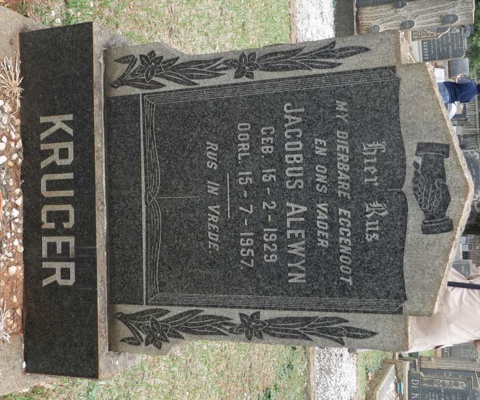 KRUGER Jacobus Alewyn 1929-1957