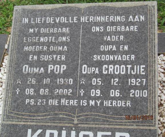 KRÜGER ? 1930-2002 &amp; ? 1927-2010