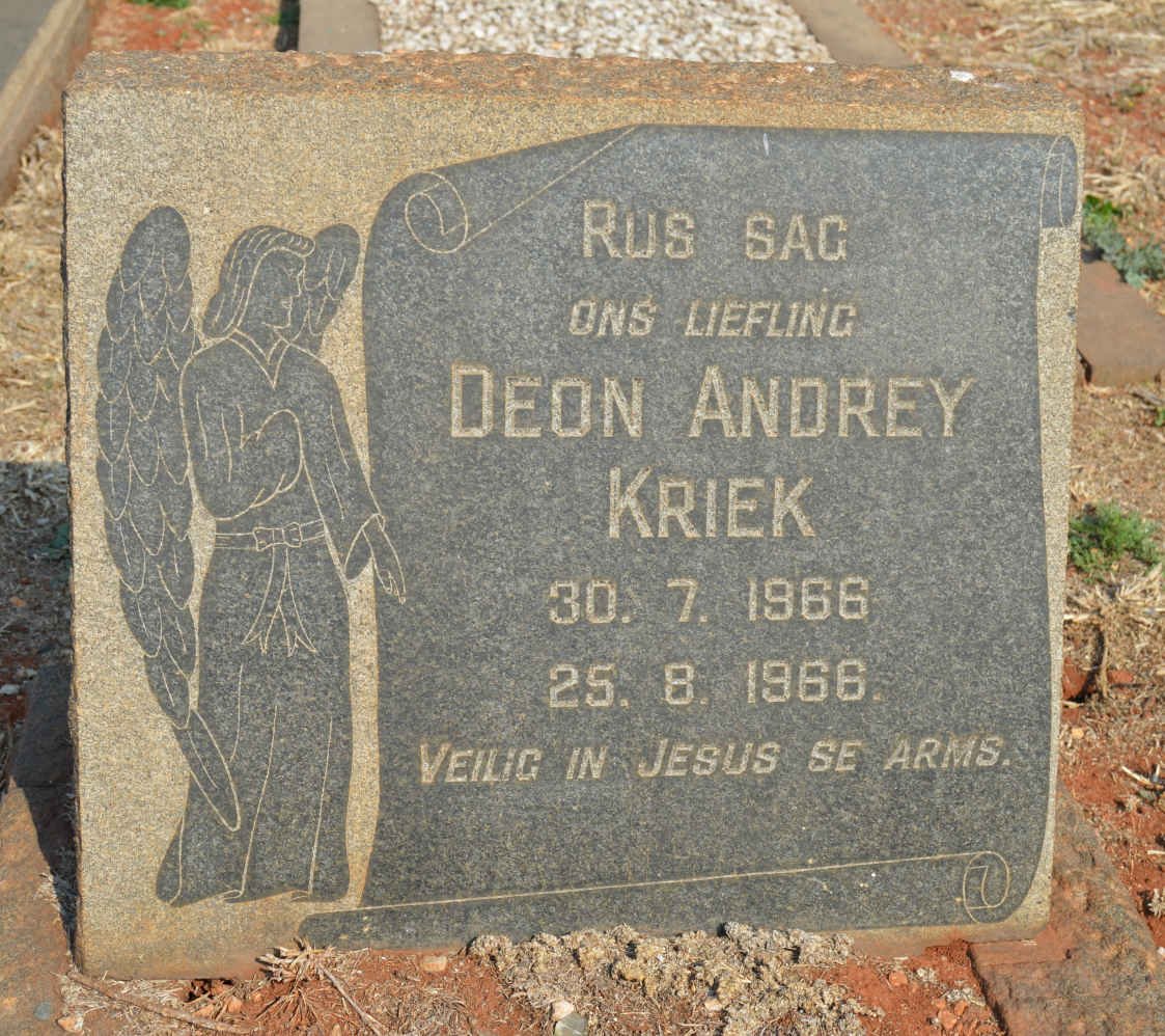 KRIEK Deon Andrey 1966-1966