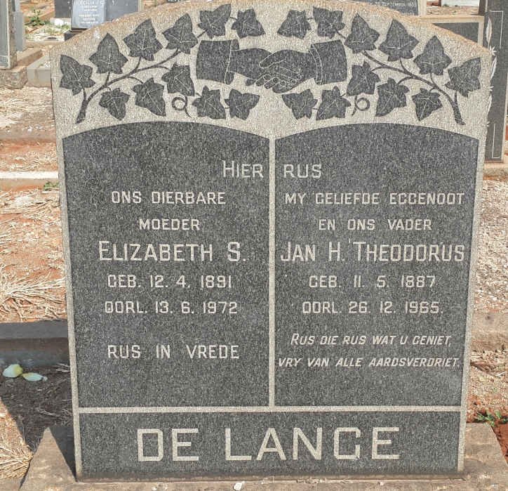 LANGE Jan H. Theodorus, de 1887-1965 &amp; Elizabeth S. 1891-1972