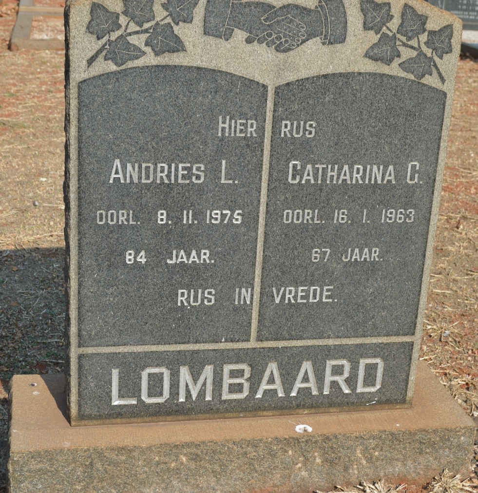 LOMBAARD Andries L. -1975 &amp; Catharina G. -1963