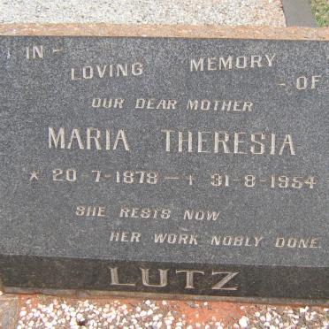 LUTZ Maria Theresia 1878-1954