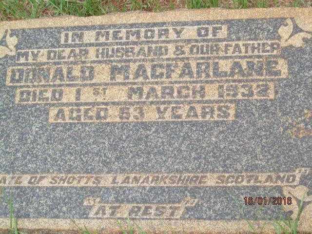 MacFARLANE Donald -1932