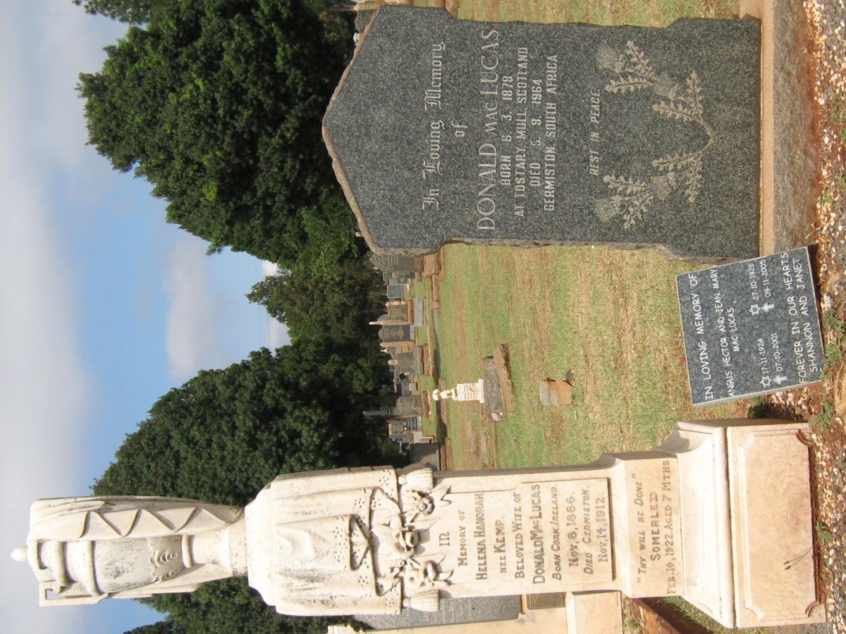 MacLUCAS Donald 1878-1964 &amp; Helena Hanorah KEMP 1886-1912 :: MacLUCAS Angus Hector 1924-2001 &amp; Jean Mary 1926-2005
