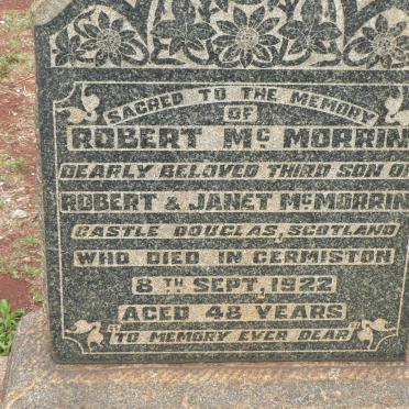 McMORRIN Robert -1922