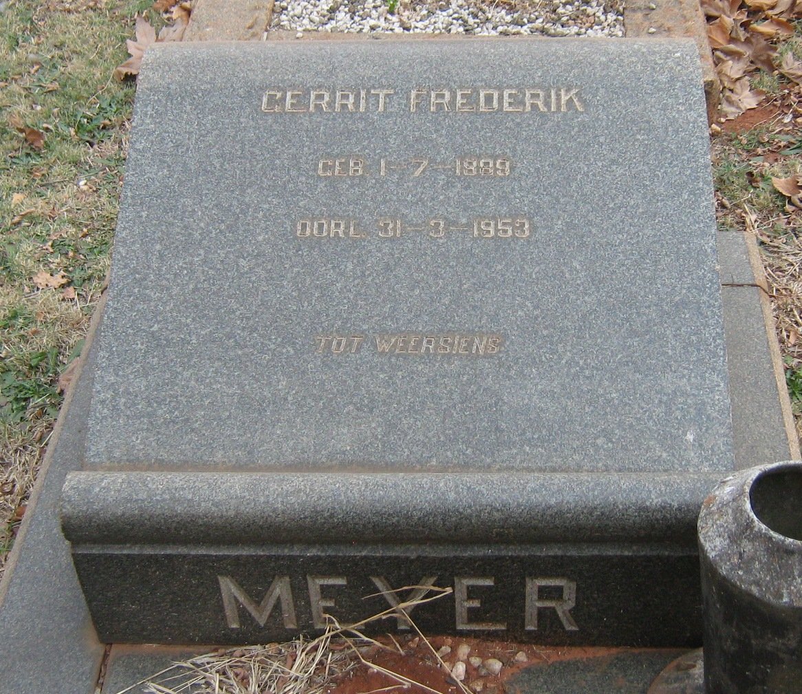 MEYER Gerrit Frederik 1889-1953