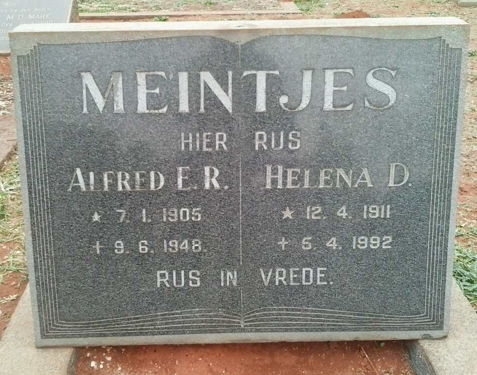 MEINTJES Alfred E.R. 1905-1948 &amp; Helena D. 1911-1992
