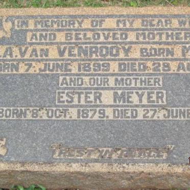 MEYER Esther 1879-1950 :: VAN VENROOY E.A. nee MEYER 1899-1931