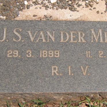 MERWE J.S., van der 1899-1989
