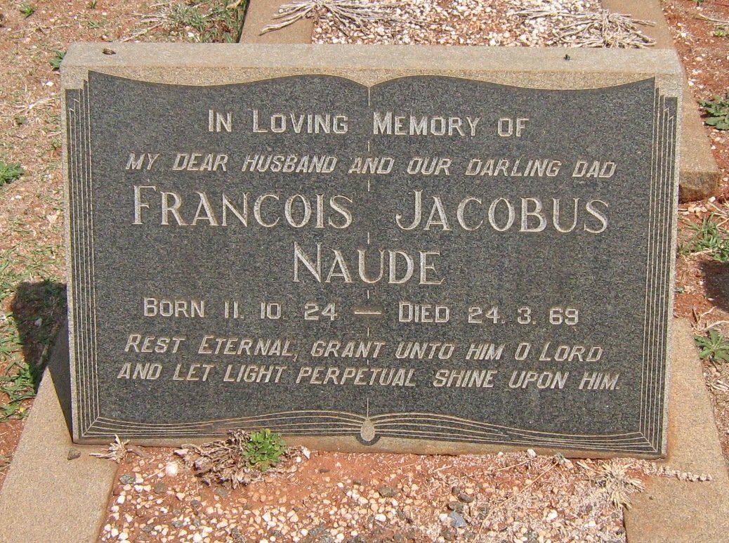 NAUDE Francois Jacobus 1924-1969