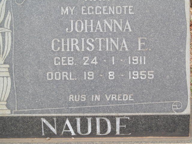 NAUDÉ Johanna Christina E. 1911-1955
