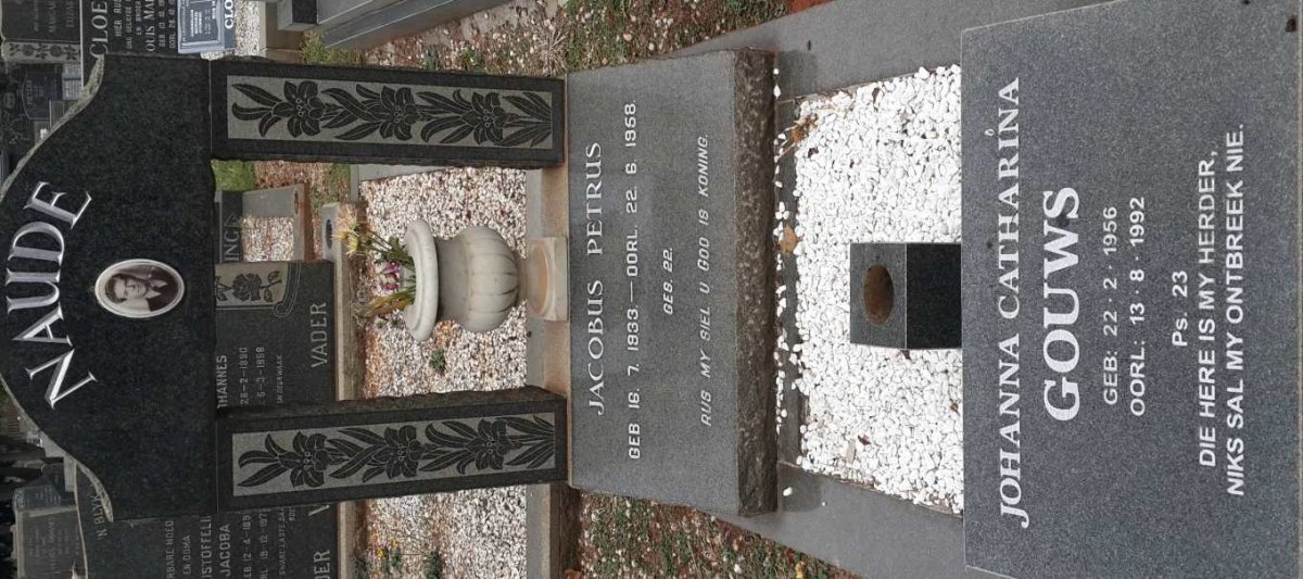 NAUDE Jacobus Petrus 1933-1958 :: GOUWS Johanna Catharina 1956-1992