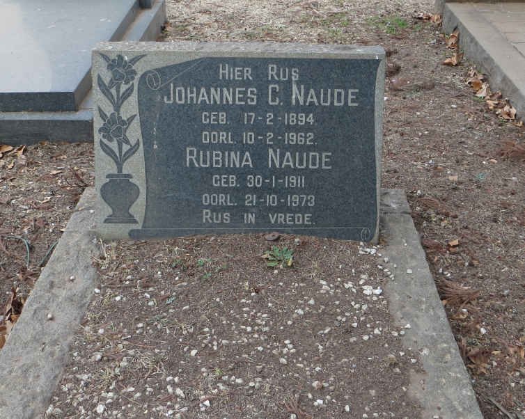 NAUDE Johannes C. 1894-1962 &amp; Rubina 1911-1973