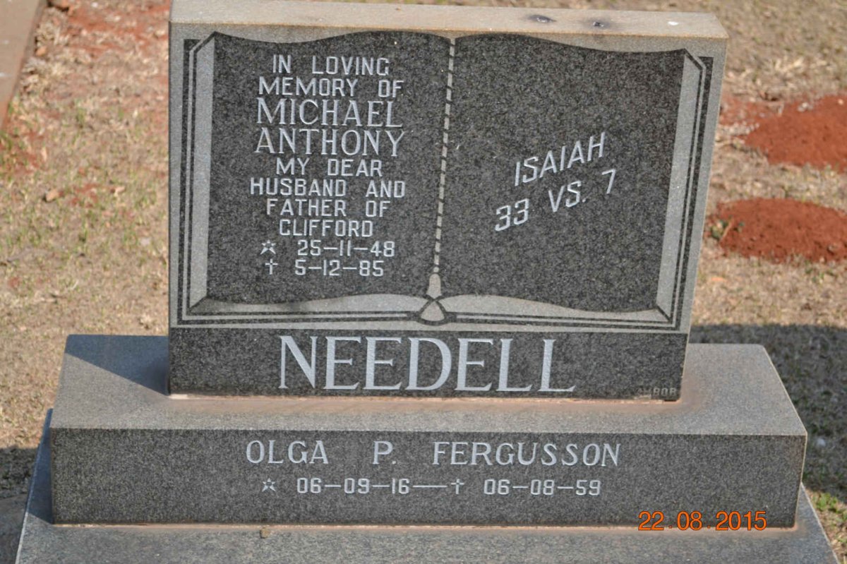NEEDELL Michael Anthony 1948-1985 :: FERGUSSON Olga P. 1916-1959