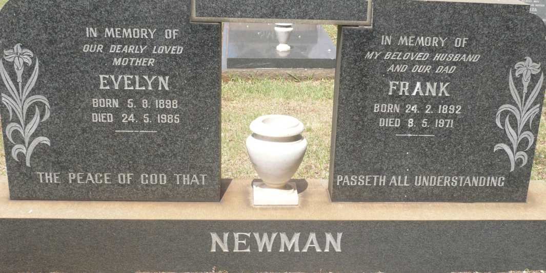 NEWMAN Frank 1892-1971 &amp; Evelyn 1898-1985