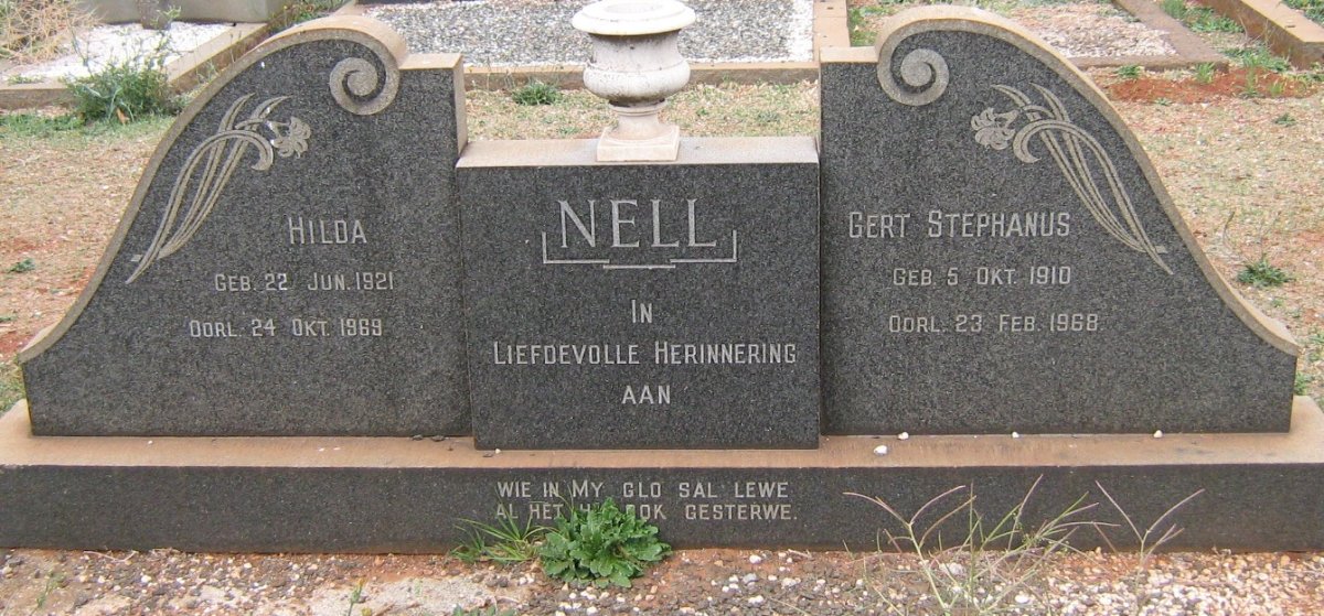 NELL Gert Stephanus 1910-1968 &amp; Hilda 1921-1969