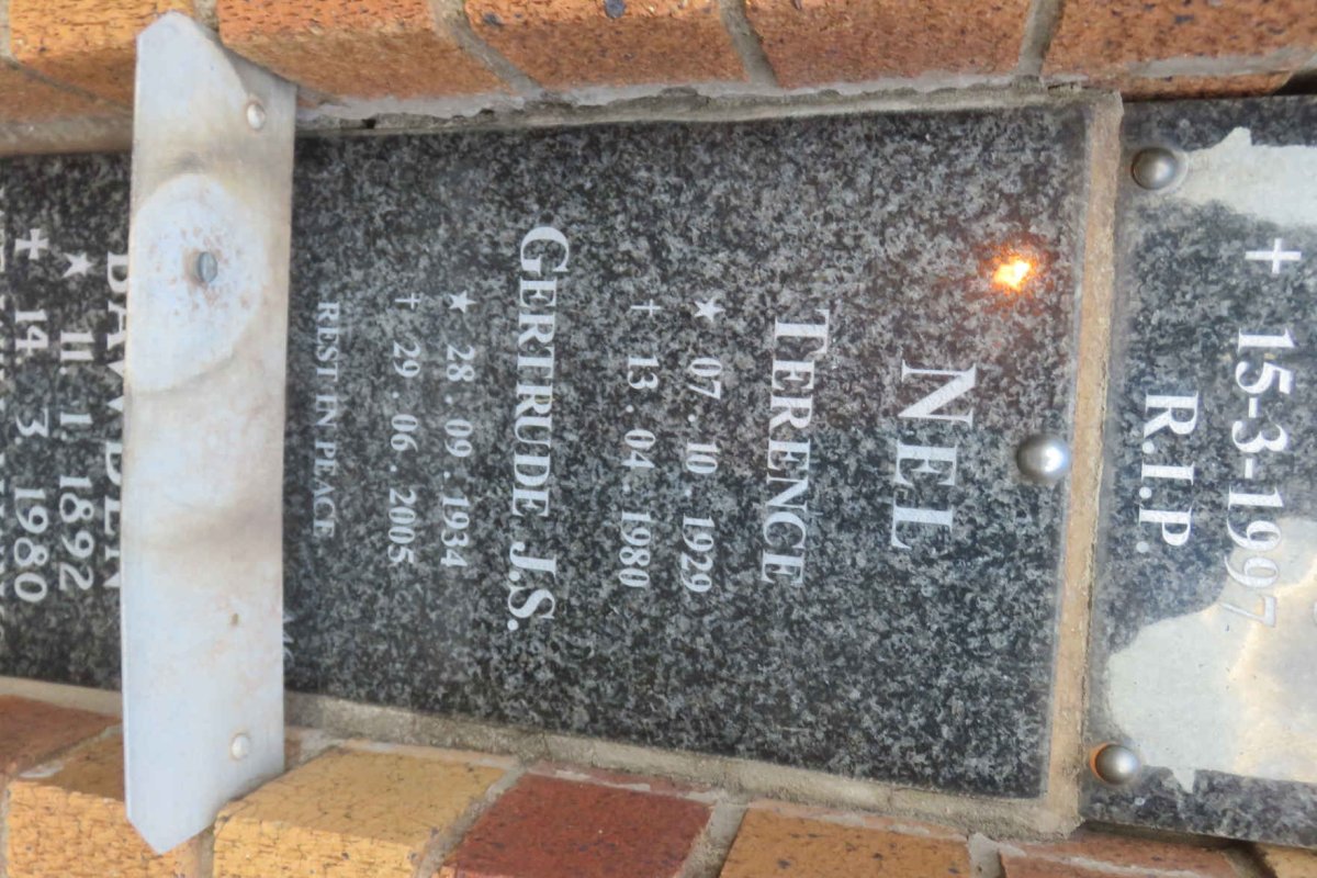 NEL Terence 1929-1980 &amp; Gertrude J.S. 1934-2005