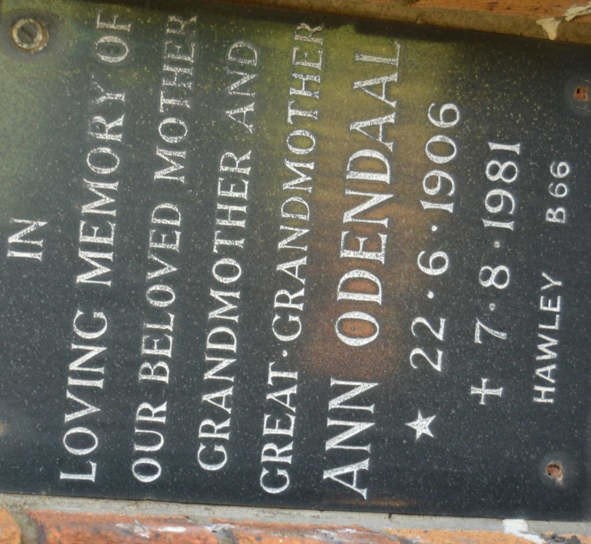 ODENDAAL Ann 1906-1981