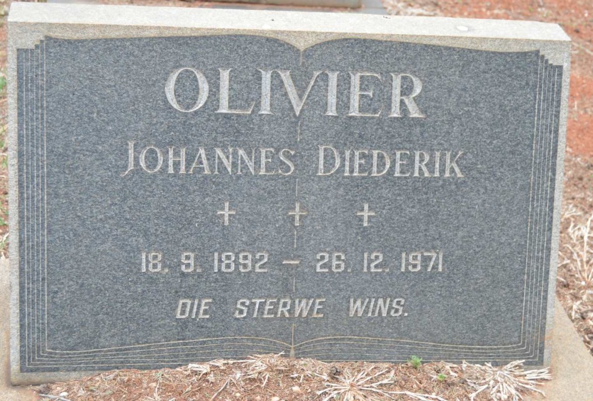 OLIVIER Johannes Diederik 1892-1971