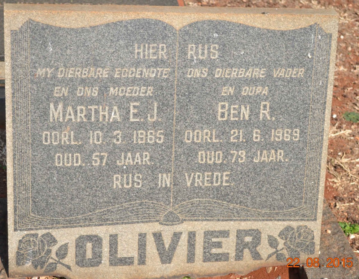 OLIVIER Ben R. -1969 &amp; Martha E.J. -1965
