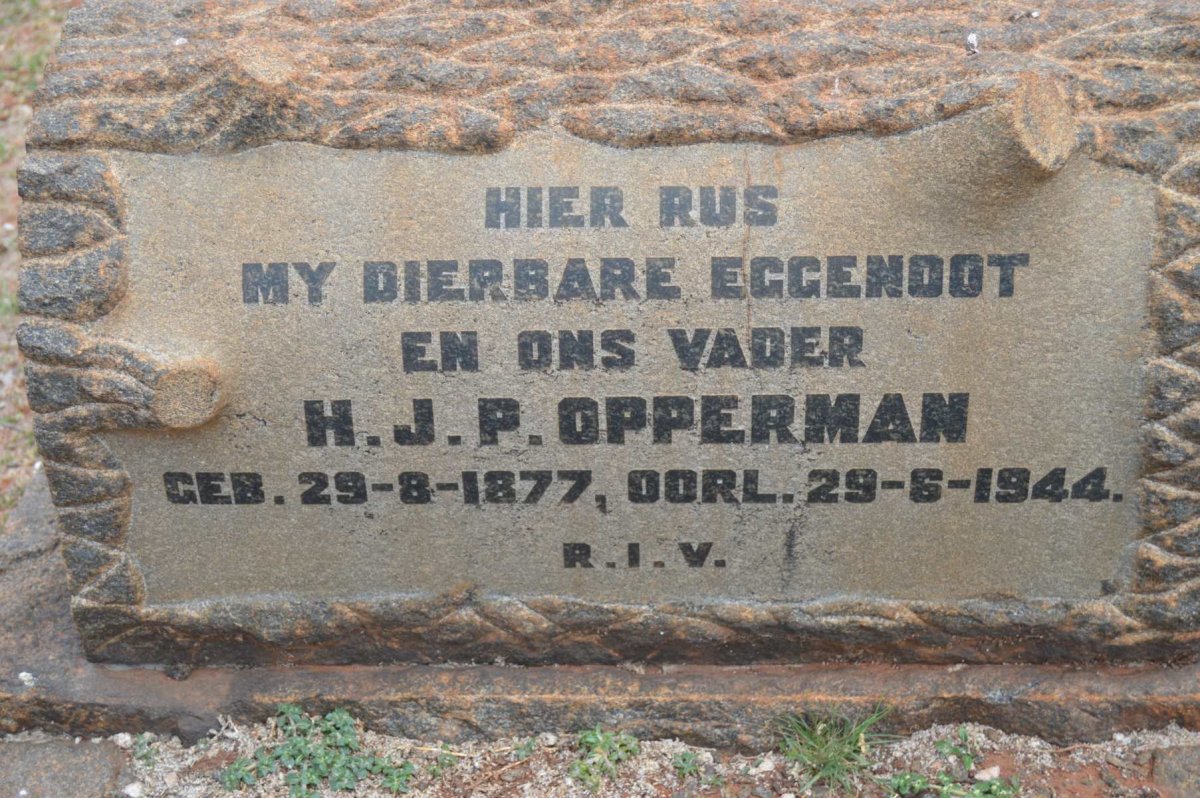 OPPERMAN H.J.P. 1877-1944