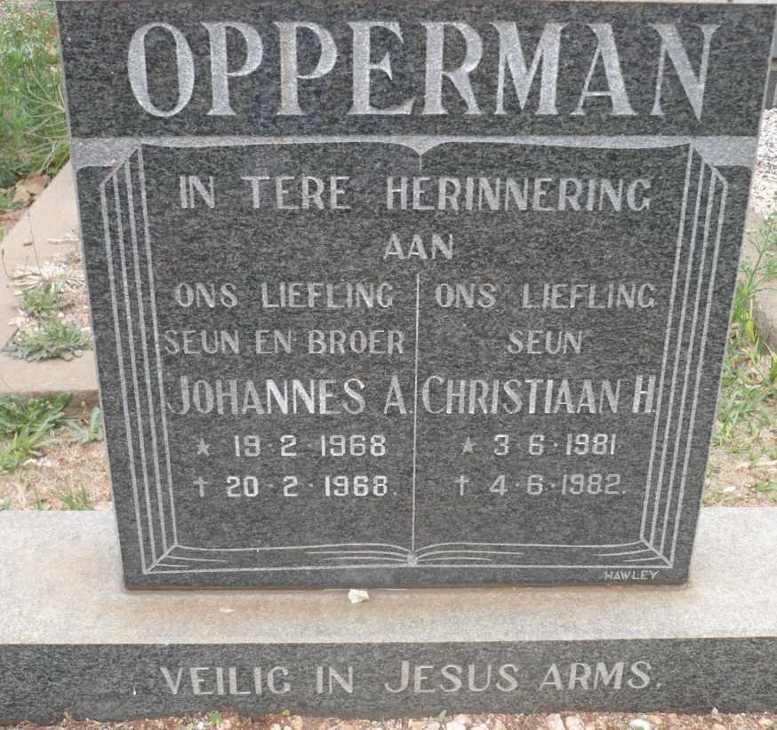 OPPERMAN Johannes A. 1968-1968 :: OPPERMAN Christiaan H. 1981-1982