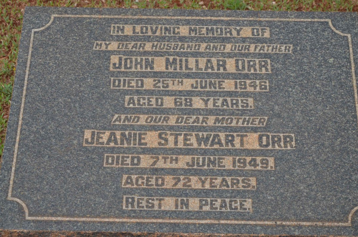 ORR John Millar -1946 &amp; Jeanie Stewart -1949