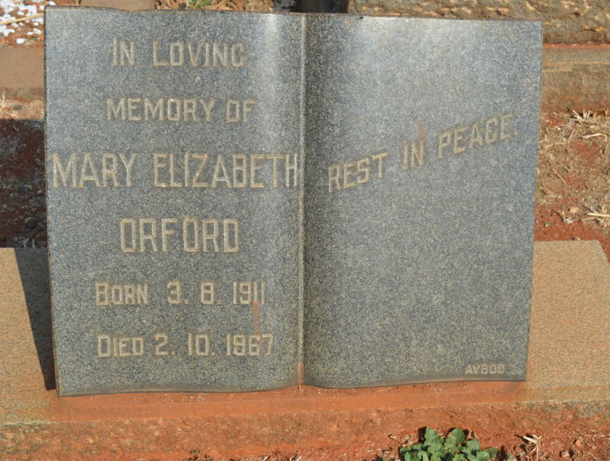 ORFORD Mary Elizabeth 1911-1967