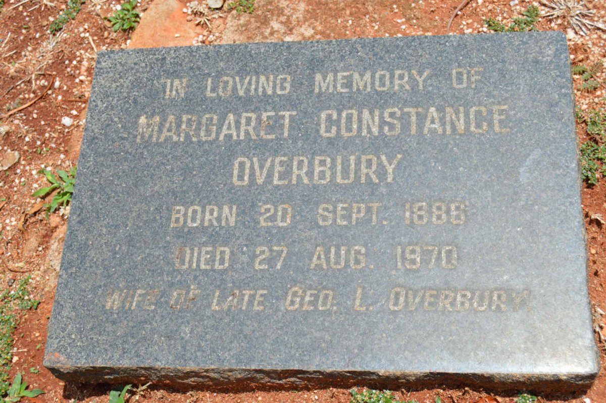 OVERBURY Margaret Constance 1886-1970