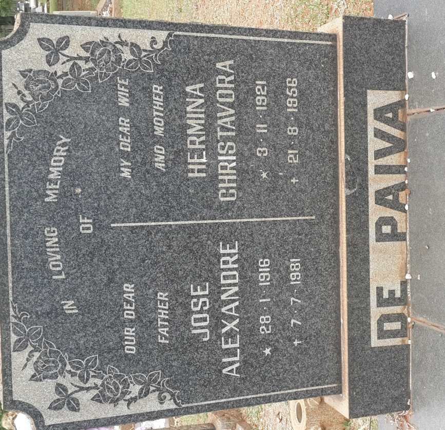 PAIVA Jose Alexandre, de 1916-1981 &amp; Hermina Christavora 1921-1956