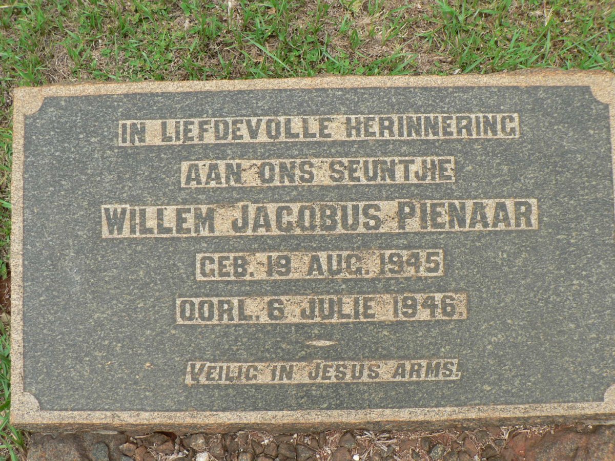 PIENAAR Willem Jacobus 1945-1946