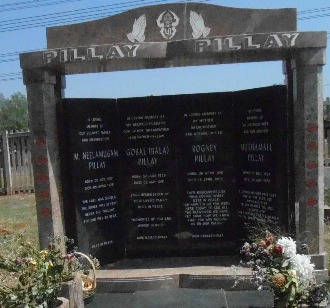 PILLAY M. Neelamugam 1907-1976 &amp; Muthamall 1907-1972 :: PILLAY Gobal 1939-1991 &amp; Rogney 1941-1983