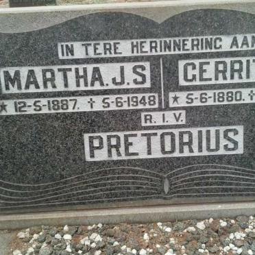 PRETORIUS Gerrit C.A. 1880-1951 &amp; Martha J.S. 1887-1948
