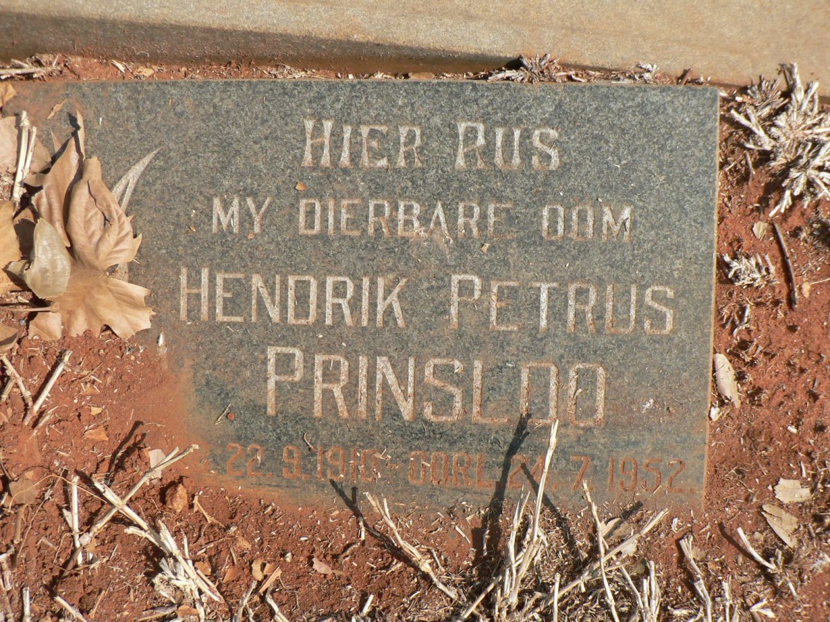 PRINSLOO Hendrik Petrus 1910-1952