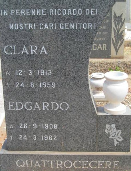QUATTROCECERE Edgardo 1908-1962 &amp; Clara 1913-1959