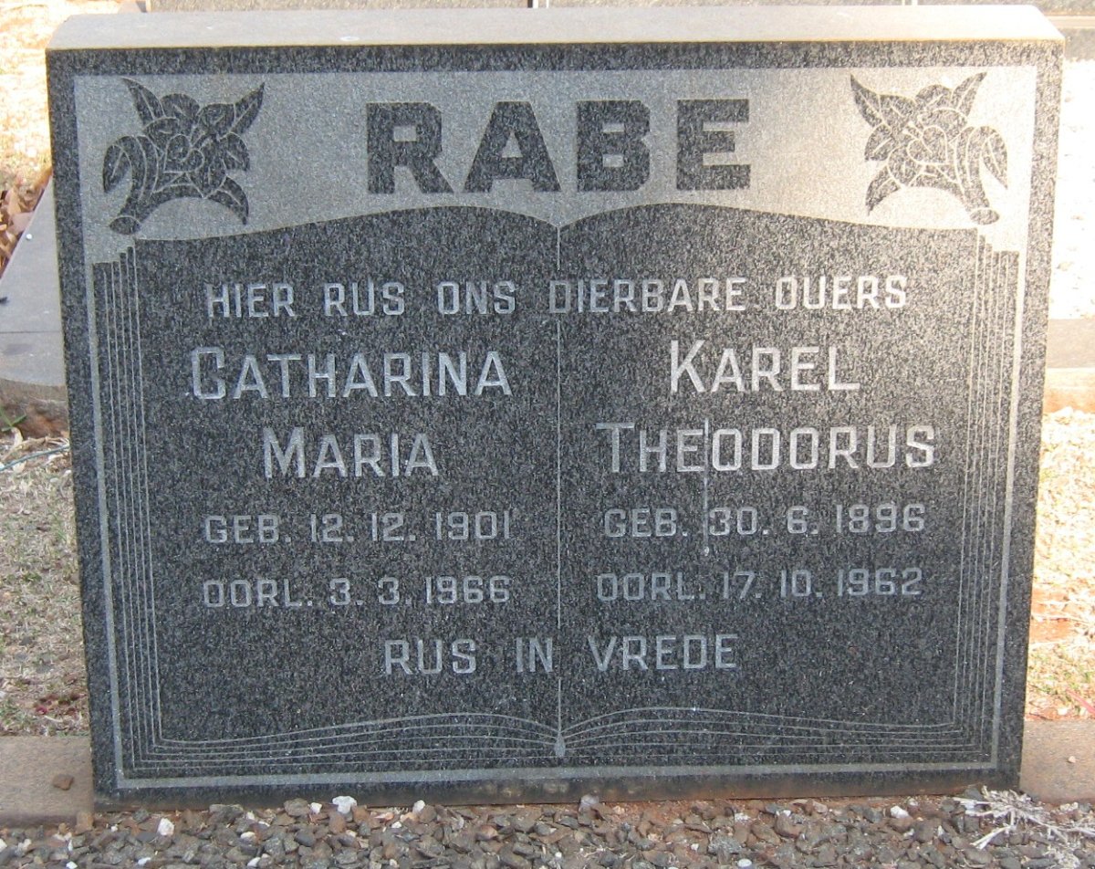 RABE Karel Theodorus 1896-1962 &amp; Catharina Maria 1901-1966