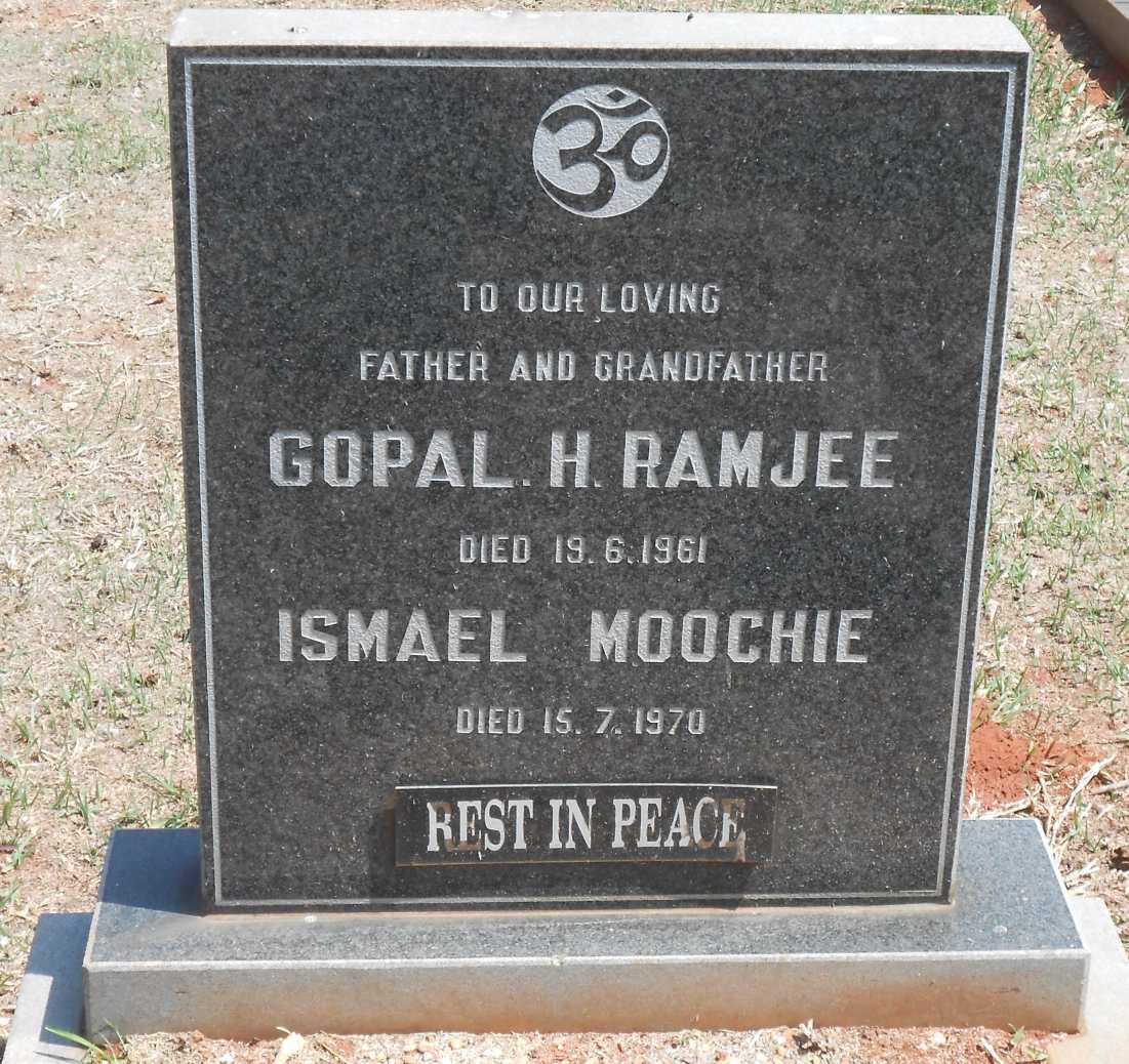 RAMJEE Gopal H. -1961 :: MOOCHIE Ismael -1970