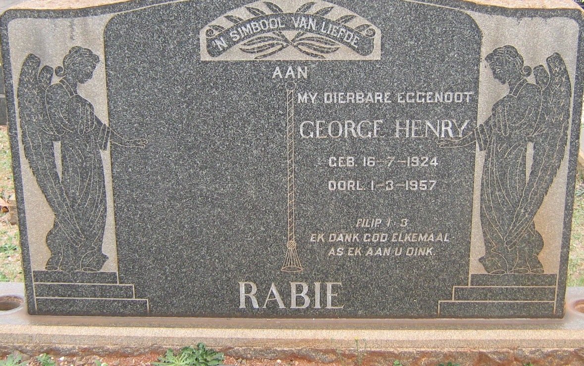 RABIE George Henry 1924-1957