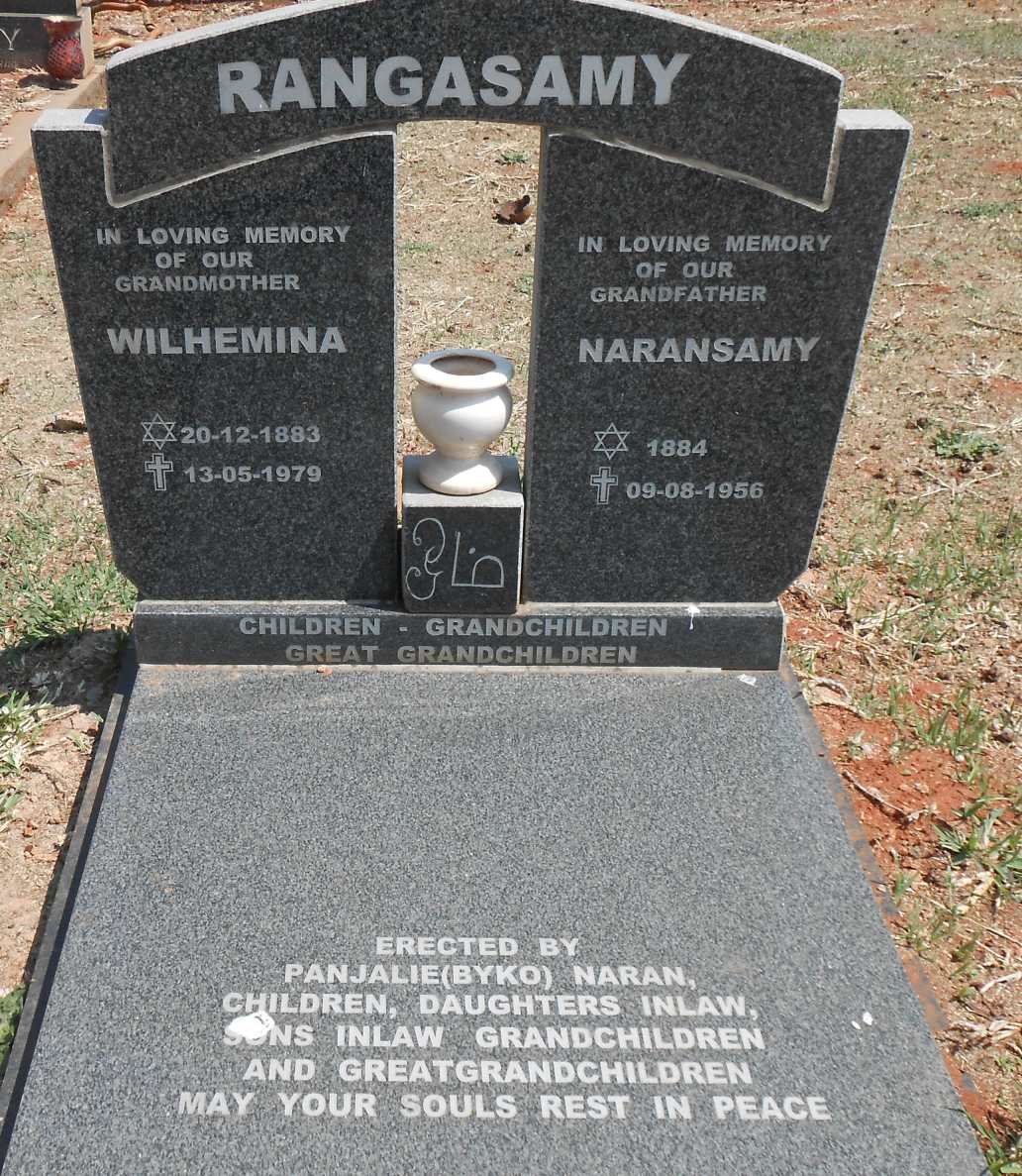 RANGASAMY Naransamy 1884-1956 &amp; Wilhemina 1883-1979