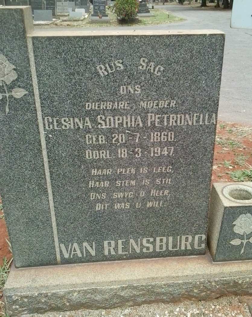 RENSBURG Gesina Sophia Petronella, van 1860-1947
