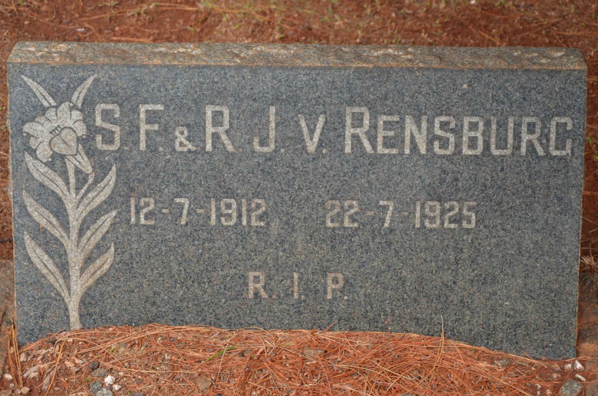 RENSBURG S.F., J.v.  -1912 &amp; R. -1925