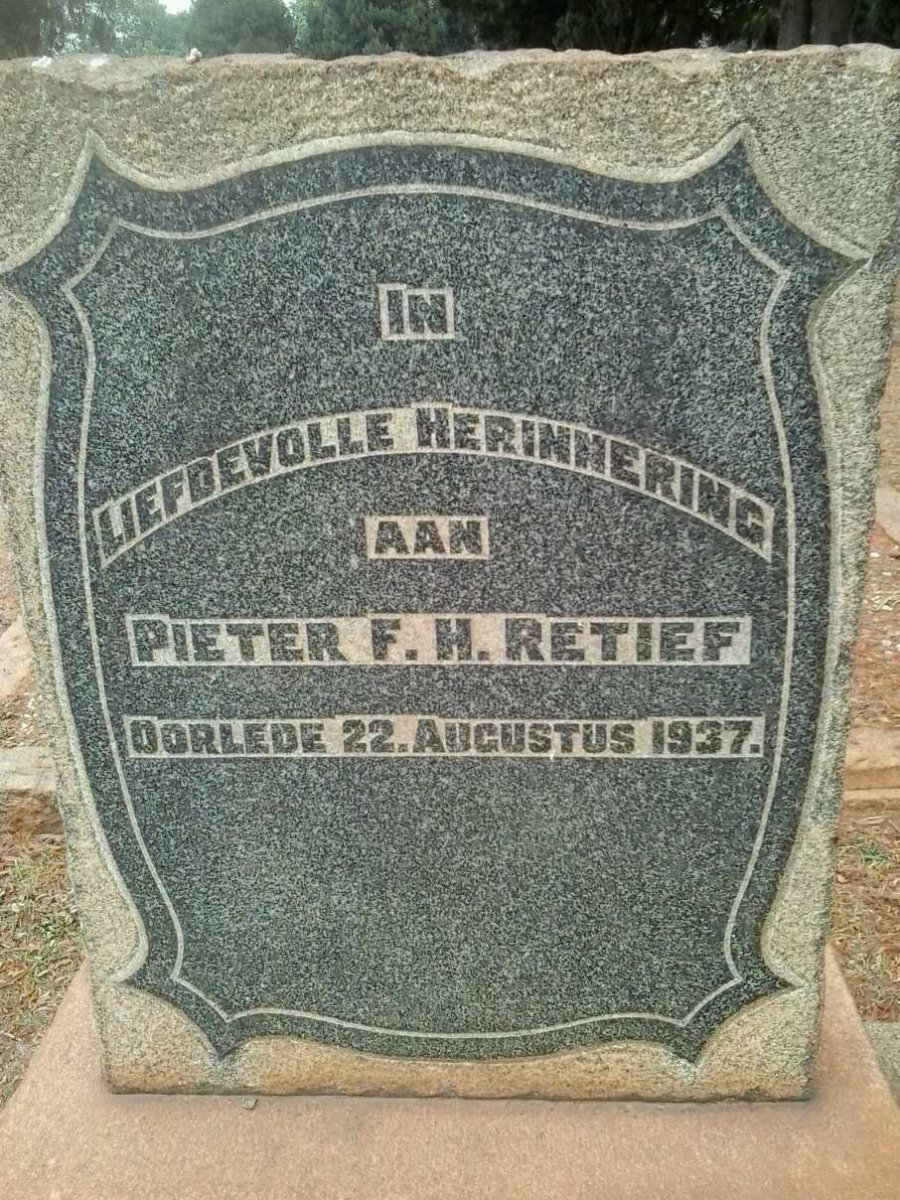 RETIEF Pieter F.H. -1937