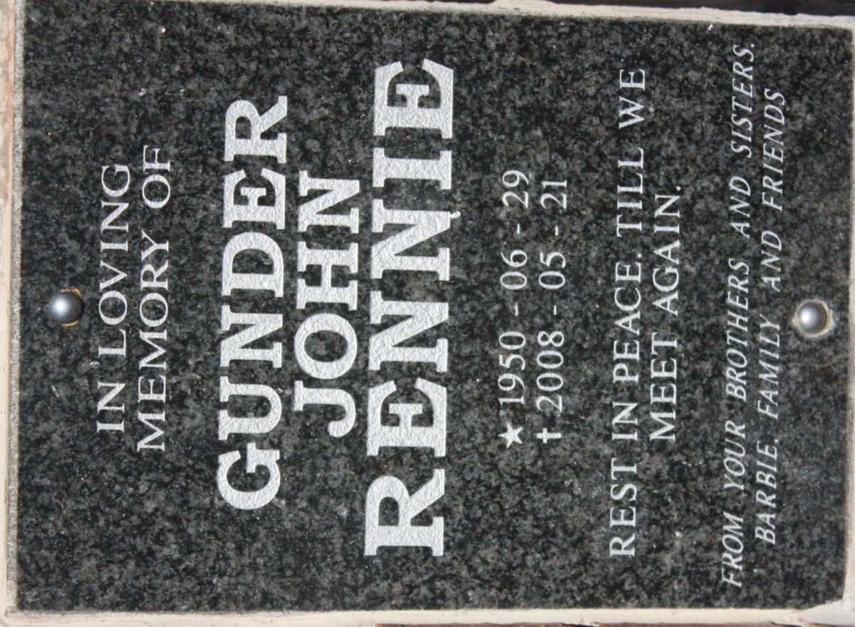 RENNIE Gunder John 1950-2008