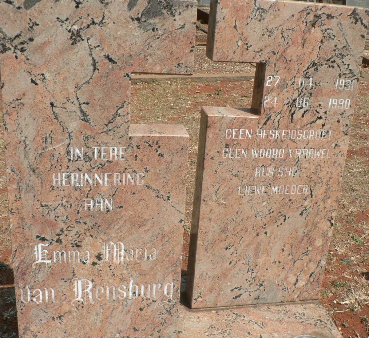 RENSBURG Emma Maria, van 1931-1990