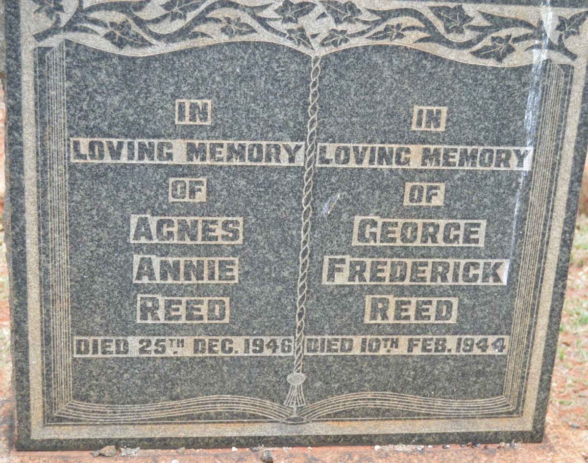 REED George Frederick -1944 &amp; Agnes Annie -1946