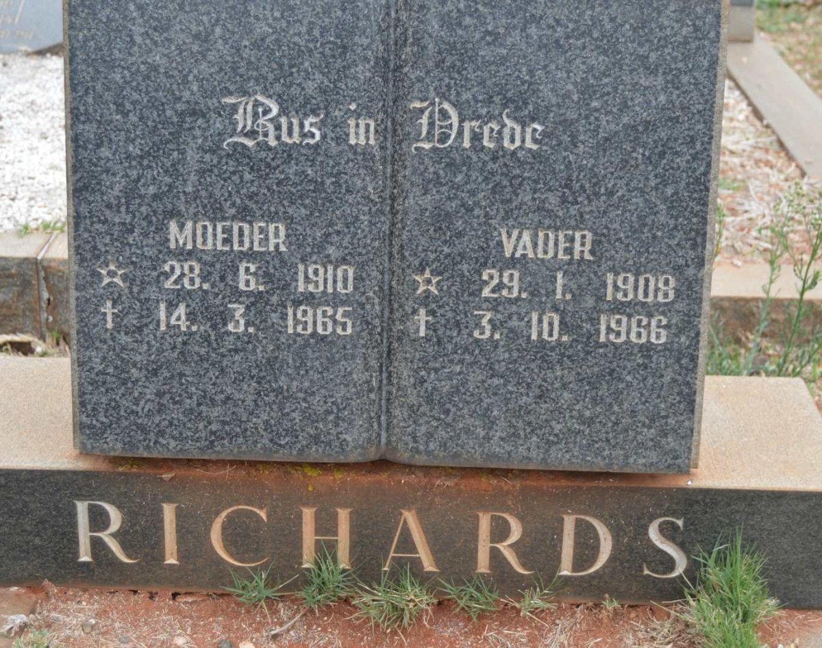 RICHARDS ? 1908-1966 &amp; ? 1910-1965