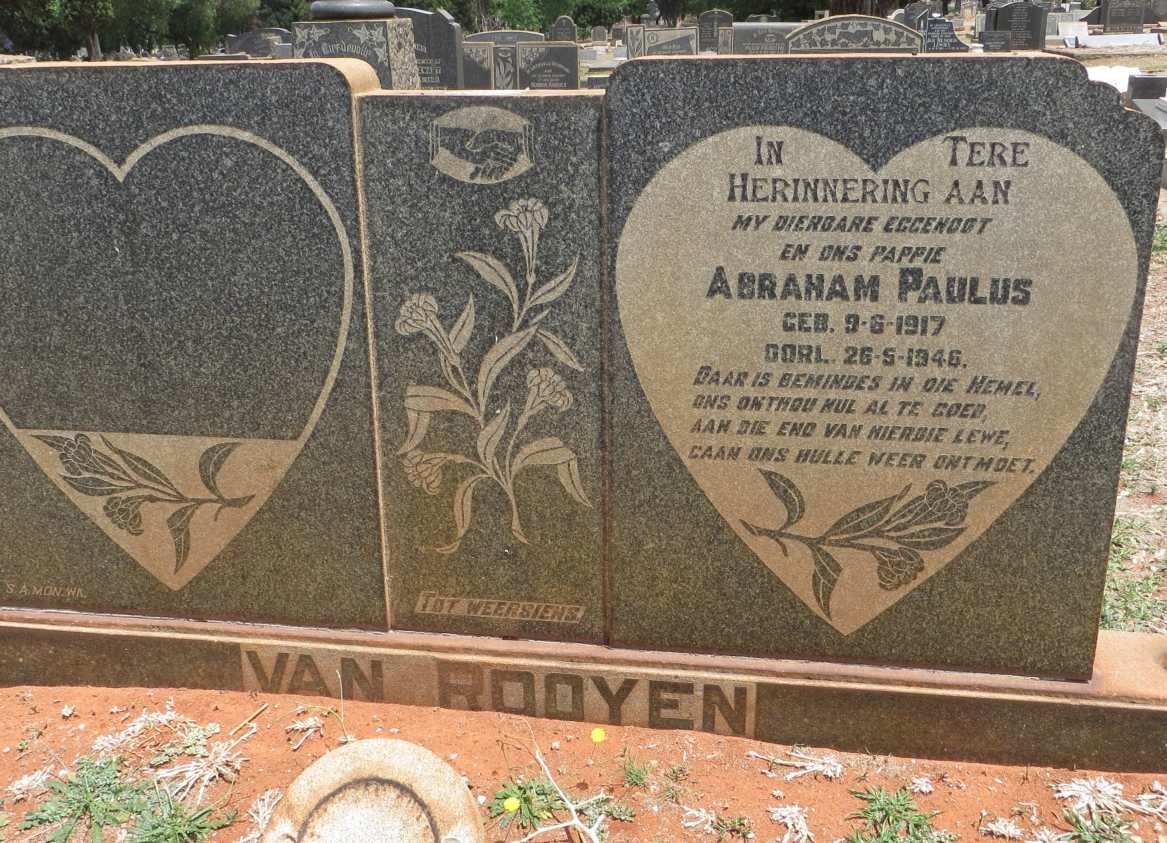 ROOYEN Abraham Paulus, van 1917-1946