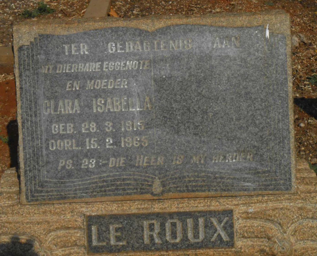 ROUX Clara Isabella, le 1915-1965
